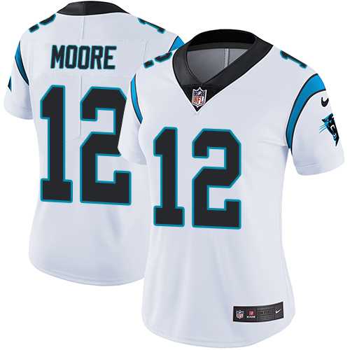 Women's Nike Carolina Panthers #12 DJ Moore White Stitched NFL Vapor Untouchable Limited Jersey