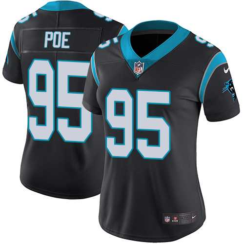 Women's Nike Carolina Panthers #95 Dontari Poe Black Team Color Stitched NFL Vapor Untouchable Limited Jersey