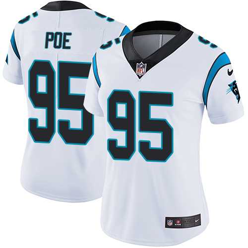 Women's Nike Carolina Panthers #95 Dontari Poe White Stitched NFL Vapor Untouchable Limited Jersey