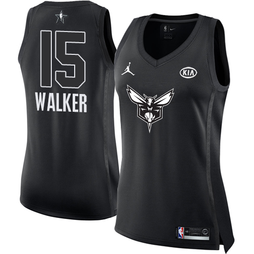 Women's Nike Charlotte Hornets #15 Kemba Walker Black NBA Jordan Swingman 2018 All-Star Game Jersey