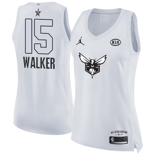 Women's Nike Charlotte Hornets #15 Kemba Walker White NBA Jordan Swingman 2018 All-Star Game Jersey