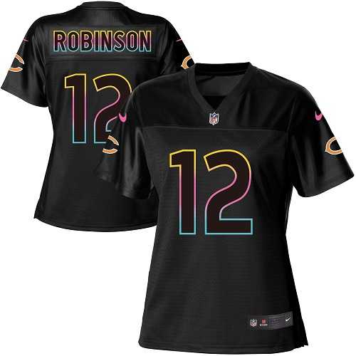 Women's Nike Chicago Bears #12 Allen Robinson Black NFL Fashion Game Jersey
