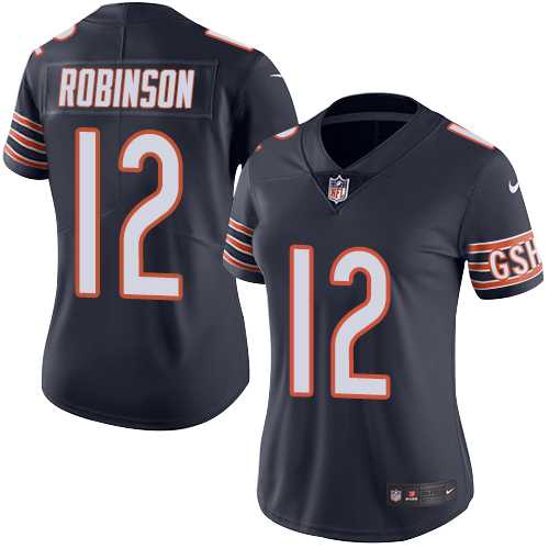 Women's Nike Chicago Bears #12 Allen Robinson Navy Blue Team Color Stitched NFL Vapor Untouchable Limited Jersey