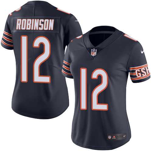 Women's Nike Chicago Bears #12 Allen Robinson Navy Blue Team Color Stitched NFL Vapor Untouchable Limited Jersey Women's Nike Chicago Bears #12 Allen Robinson Navy Blue Team Color Stitched NFL Vapor Untouchable Limited Jersey