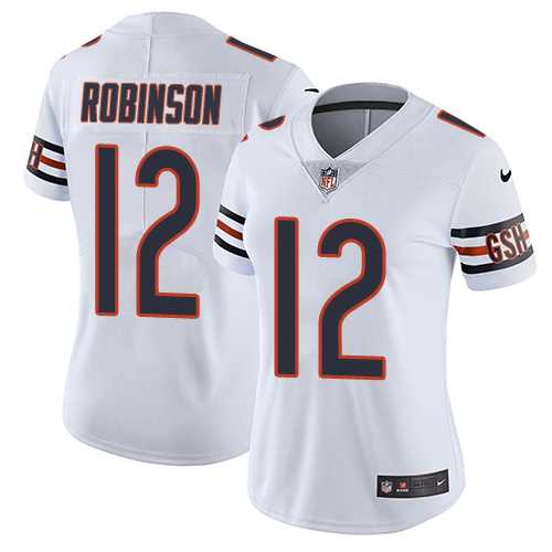 Women's Nike Chicago Bears #12 Allen Robinson White Stitched NFL Vapor Untouchable Limited Jersey Women's Nike Chicago Bears #12 Allen Robinson White Stitched NFL Vapor Untouchable Limited Jersey