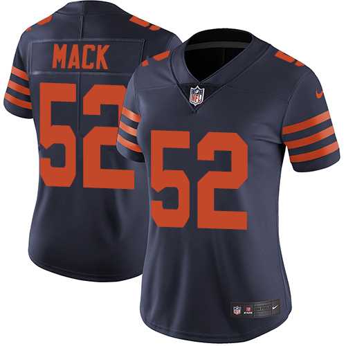 Women's Nike Chicago Bears #52 Khalil Mack Navy Blue Alternate Stitched NFL Vapor Untouchable Limited Jersey
