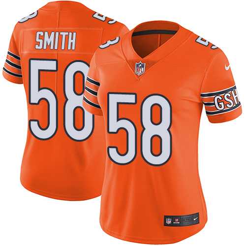 Women's Nike Chicago Bears #58 Roquan Smith Orange Stitched NFL Limited Rush Jersey