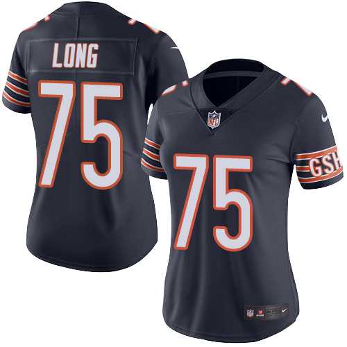 Women's Nike Chicago Bears #75 Kyle Long Navy Blue Team Color Stitched NFL Vapor Untouchable Limited Jersey