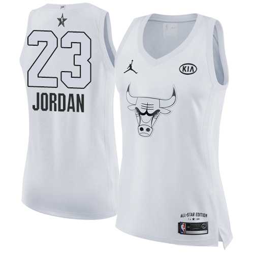 Women's Nike Chicago Bulls #23 Michael Jordan White NBA Jordan Swingman 2018 All-Star Game Jersey