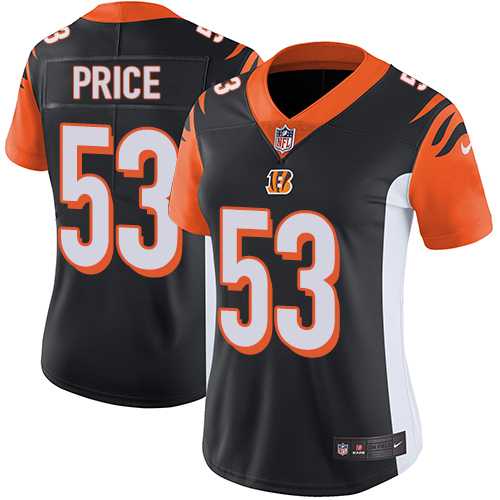 Women's Nike Cincinnati Bengals #53 Billy Price Black Team Color Stitched NFL Vapor Untouchable Limited Jersey