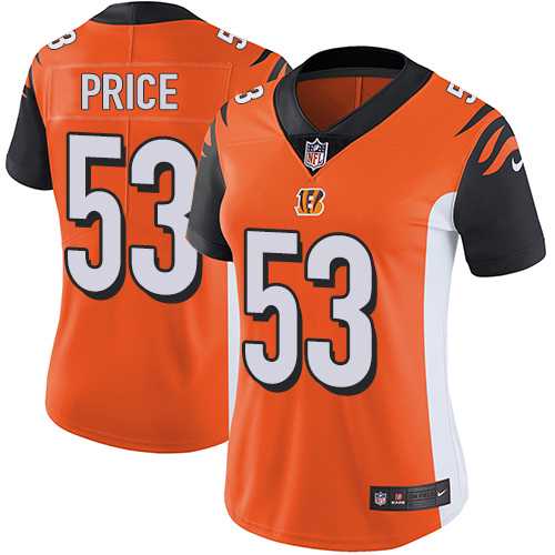 Women's Nike Cincinnati Bengals #53 Billy Price Orange Alternate Stitched NFL Vapor Untouchable Limited Jersey
