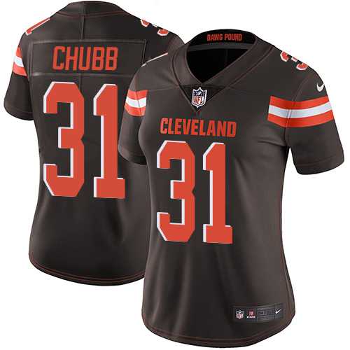Women's Nike Cleveland Browns #31 Nick Chubb Brown Team Color Stitched NFL Vapor Untouchable Limited Jersey