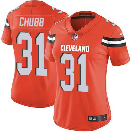 Women's Nike Cleveland Browns #31 Nick Chubb Orange Alternate Stitched NFL Vapor Untouchable Limited Jersey