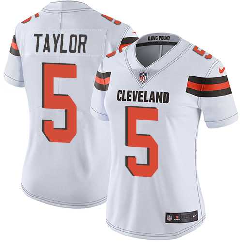 Women's Nike Cleveland Browns #5 Tyrod Taylor White Stitched NFL Vapor Untouchable Limited Jersey