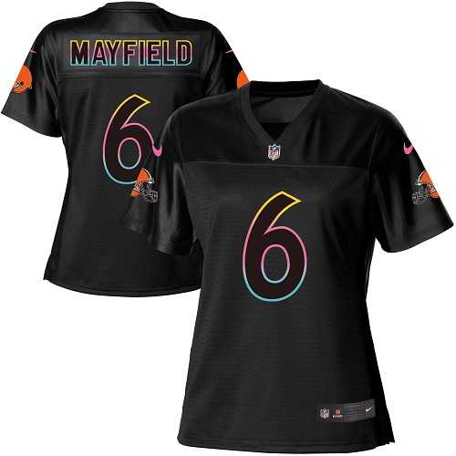 Women's Nike Cleveland Browns #6 Baker Mayfield Black NFL Fashion Game Jersey