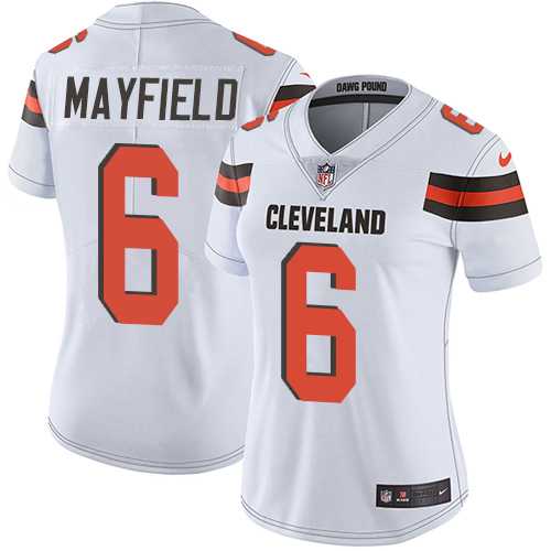 Women's Nike Cleveland Browns #6 Baker Mayfield White Stitched NFL Vapor Untouchable Limited Jersey Women's Nike Cleveland Browns #6 Baker Mayfield White Stitched NFL Vapor Untouchable Limited Jersey