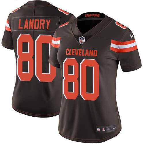 Women's Nike Cleveland Browns #80 Jarvis Landry Brown Team Color Stitched NFL Vapor Untouchable Limited Jersey