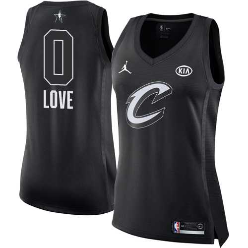 Women's Nike Cleveland Cavaliers #0 Kevin Love Black NBA Jordan Swingman 2018 All-Star Game Jersey