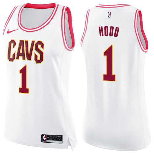 Women's Nike Cleveland Cavaliers #1 Rodney Hood White Pink NBA Swingman Fashion Jersey