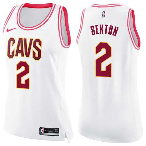 Women's Nike Cleveland Cavaliers #2 Collin Sexton White Pink NBA Swingman Fashion Jersey