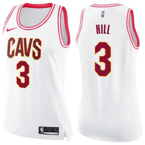 Women's Nike Cleveland Cavaliers #3 George Hill White Pink NBA Swingman Fashion Jersey