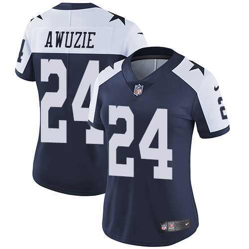Women's Nike Dallas Cowboys #24 Chidobe Awuzie Navy Blue Thanksgiving Stitched NFL Vapor Untouchable Limited Throwback Jersey