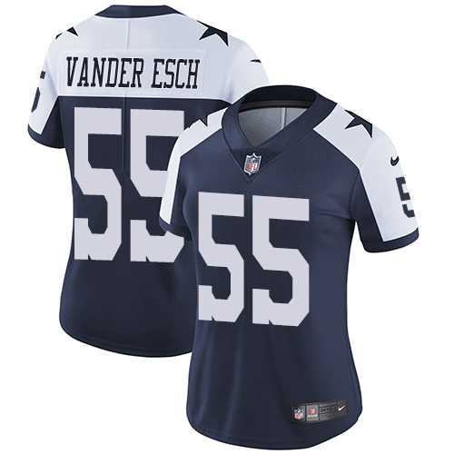 Women's Nike Dallas Cowboys #55 Leighton Vander Esch Navy Blue Thanksgiving Stitched NFL Vapor Untouchable Limited Throwback Jersey