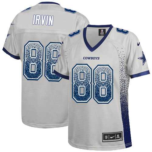 Women's Nike Dallas Cowboys #88 Michael Irvin Grey Stitched NFL Elite Drift Fashion Jersey