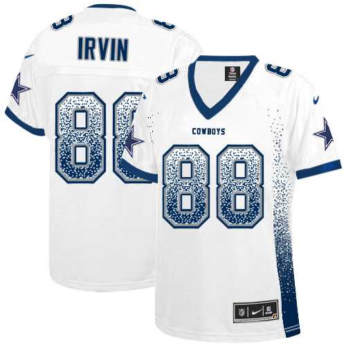 Women's Nike Dallas Cowboys #88 Michael Irvin White Stitched NFL Elite Drift Fashion Jersey