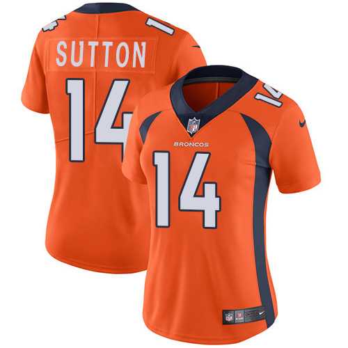 Women's Nike Denver Broncos #14 Courtland Sutton Orange Team Color Stitched NFL Vapor Untouchable Limited Jersey