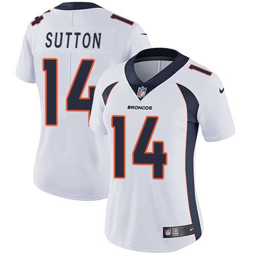 Women's Nike Denver Broncos #14 Courtland Sutton White Stitched NFL Vapor Untouchable Limited Jersey