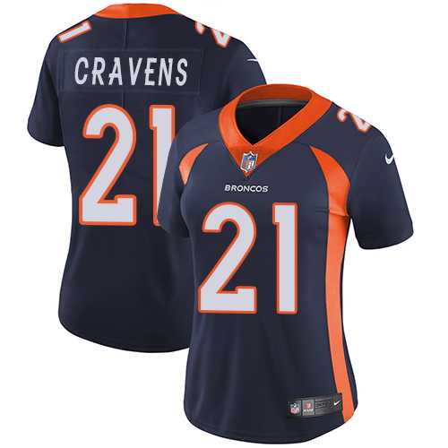 Women's Nike Denver Broncos #21 Su'a Cravens Blue Alternate Stitched NFL Vapor Untouchable Limited Jersey