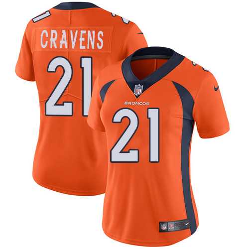 Women's Nike Denver Broncos #21 Su'a Cravens Orange Team Color Stitched NFL Vapor Untouchable Limited Jersey