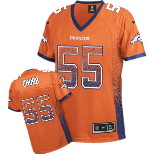 Women's Nike Denver Broncos #55 Bradley Chubb Orange Team Color Stitched NFL Elite Drift Fashion Jersey
