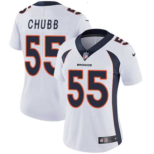 Women's Nike Denver Broncos #55 Bradley Chubb White Stitched NFL Vapor Untouchable Limited Jersey