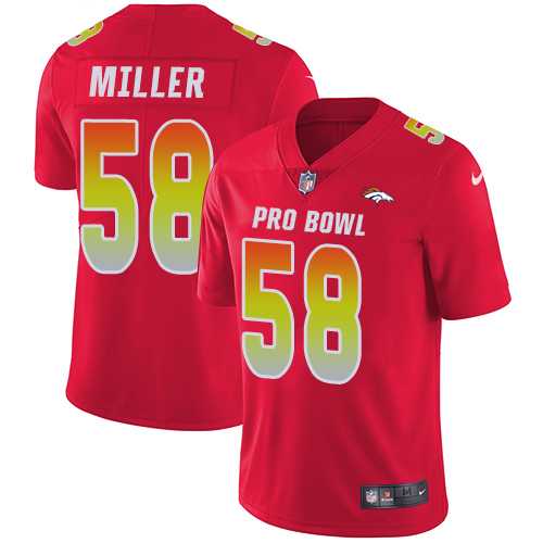 Women's Nike Denver Broncos #58 Von Miller Red Stitched NFL Limited AFC 2018 Pro Bowl Jersey