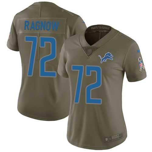 Women's Nike Detroit Lions #72 Frank Ragnow 2017 Salute to Service Olive Limited NFL