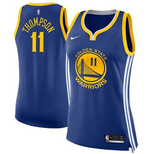 Women's Nike Golden State Warriors #11 Klay Thompson Blue NBA Swingman Icon Edition Jersey