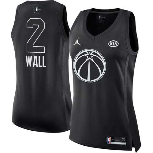 Women's Nike Golden State Warriors #2 John Wall Black NBA Jordan Swingman 2018 All-Star Game Jersey