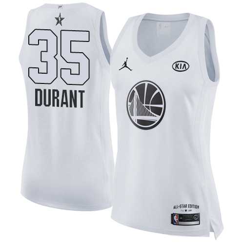 Women's Nike Golden State Warriors #35 Kevin Durant White NBA Jordan Swingman 2018 All-Star Game Jersey