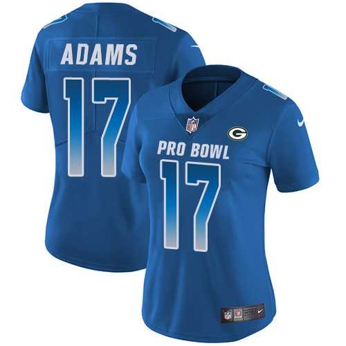 Women's Nike Green Bay Packers #17 Davante Adams Royal Stitched NFL Limited NFC 2018 Pro Bowl Jersey