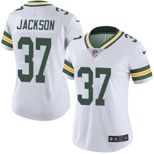 Women's Nike Green Bay Packers #37 Josh Jackson White Stitched NFL Vapor Untouchable Limited Jersey
