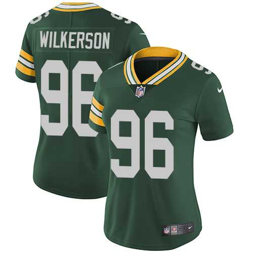 Women's Nike Green Bay Packers #96 Muhammad Wilkerson Green Team Color Stitched NFL Vapor Untouchable Limited Jersey