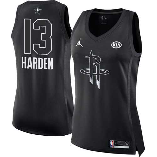 Women's Nike Houston Rockets #13 James Harden Black NBA Jordan Swingman 2018 All-Star Game Jersey
