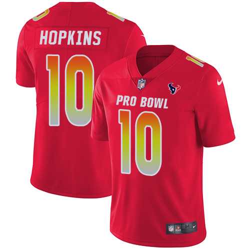 Women's Nike Houston Texans #10 DeAndre Hopkins Red Stitched NFL Limited AFC 2018 Pro Bowl Jersey