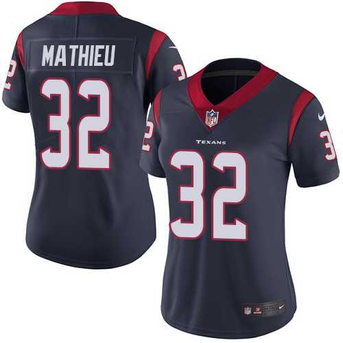 Women's Nike Houston Texans #32 Tyrann Mathieu Navy Blue Team Color Stitched NFL Vapor Untouchable Limited Jersey