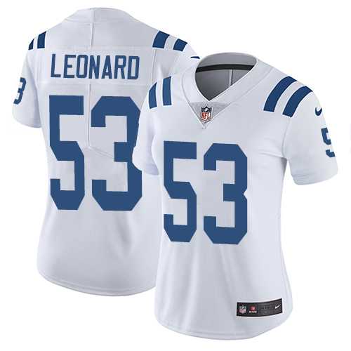 Women's Nike Indianapolis Colts #53 Darius Leonard White Stitched NFL Vapor Untouchable Limited Jersey