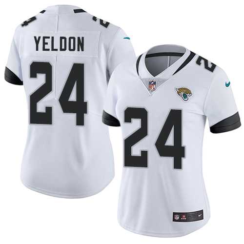 Women's Nike Jacksonville Jaguars #24 T.J. Yeldon White Stitched NFL Vapor Untouchable Limited Jersey