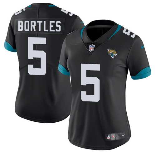 Women's Nike Jacksonville Jaguars #5 Blake Bortles Black Alternate Stitched NFL Vapor Untouchable Limited Jersey