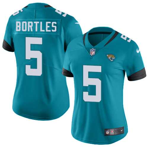 Women's Nike Jacksonville Jaguars #5 Blake Bortles Teal Green Team Color Stitched NFL Vapor Untouchable Limited Jersey